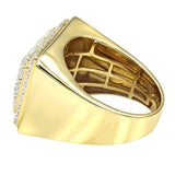 4Ct Round Cut Diamond Mesh Halo Stylish Men Engagement Ring 14K Yellow Gold Over