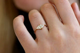 1.2ct Trillion Cut Diamond Geometric Triangle Fancy Ring 14k Yellow Gold Finish