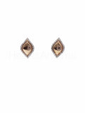 0.02ct Round Cut Moissanite Unique Design Stud Earrings 14k Rose Gold Plated