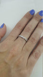 0.5ct Round Cut Diamond Wedding Band Leaf Petals Minimalist 14k WhiteGold Finish