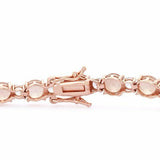 20Ct Round Peach Morganite and Diamond Queens Tennis Bracelet 14K Rose Gold Over