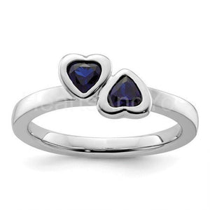 1ct Heart Cut Simulated Blue Sapphire Love valentine Ring 14k White Gold Plated