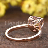 1ct Heart Cut Simulated Morganite Accented Engagement Ring 14k Rose Gold Plated