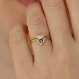 0.2ct Marquise Cut Diamond Engagement Ring 14k Yellow Gold Finish Moth Butterfly