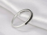 1.2ct Round Cut Black Diamond Wedding Ring Band Half Eternity 18k WhiteGold Over