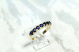 2ct Round Cut Sapphire Diamond Half Eternity Bridal Bands 14k Yellow Gold Finish