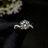 1.5ct Round Cut Diamond Engagement Ring Claw Prong Split Band 14k WhiteGold Over