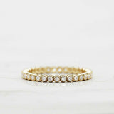 Full Eternity Wedding Band 1.2ct Round Cut VVS1D Diamond 14k Yellow Gold Finish