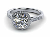 1.3ct Round Cut VVS1 Diamond Accents Halo Engagement Ring 14k WYR Gold Finish