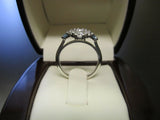 5Ct Round Cut Diamond Aquamarine Cluster Engagement Ring 14K White Gold Finish