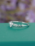 0.6ct Marquise Cut Diamond Engagement Ring 14k White Gold Over Trilogy Solitaire