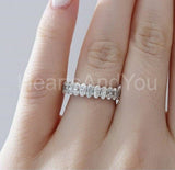 2ct Oval Cut Simulated Diamond Full Eternity Wedding Band 14k White Gold Plated