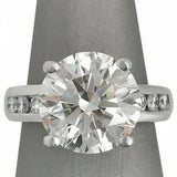 2.6Ct Round Cut Diamond Solitaire Accented Engagement Ring 14K White Gold Finish