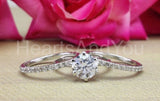 2ct Round Cut Moissanite Full Eternity Stacking Trio Set 14k White Gold Plated