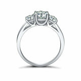 2.5ct Round Cut VVS1D Diamond Engagement Ring Three Stone 14k White Gold Finish