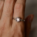 2ct Round Cut Peach Morganite Engagement Ring 14k White Gold Finish Bezel Set