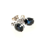 2ct Oval Cut Blue Sapphire Elegant Stud Earrings Women 14k White Gold Finish