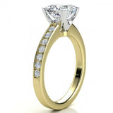 2ct Princess Cut Diamond Channel Set Solitaire Engagement Ring 14k Gold Finish