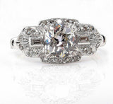 4.5Ct Round Cut Diamond Art Deco Vintage Engagement Ring 14K White Gold Finish