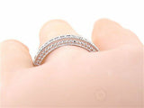 0.5ct Round Diamond Half Eternity Milgrain Wedding Ring Band 14k White Gold Over