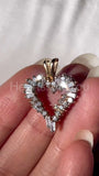 1ct Round Cut Moissanite Open Heart Valentine Pendant 14k Yellow Gold Plated