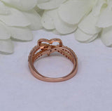 1.2ct Round Cut Diamond Engagement Ring Open Heart Infinity 14k Rose Gold Finish