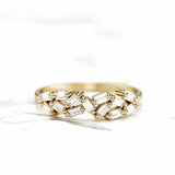 Cluster Women Wedding Ring Band 1.5ct Baguette Cut Diamond 14k YellowGold Finish