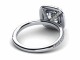 2.6ct Round Cut Diamond Halo Solitaire Engagement Ring 14k White Gold Finish