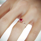 1.5Ct Round Cut Pink Ruby Diamond Stylish Engagement Ring 14K Rose Gold Finish