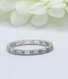 3Ct Baguette Cut Diamond Stackable Eternity Wedding Band 14K White Gold Finish