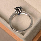 2ct Oval Blue Sapphire Engagement Ring Solitaire Round Accent 14k WhiteGold Over