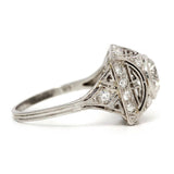 3ct Round Cut Diamond Art Deco Edwardian Cocktail Ring 14k White Gold Finish