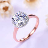 1ct Round Cut Diamond Solitaire Dual Tone Engagement Ring 14k Rose Gold Finish