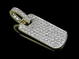 2.2ct Round Cut VVS1D Diamond Pendant Iced Out Dogtag 14k Yellow Gold Finish