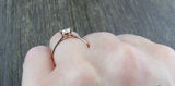 0.6ct Cushion Diamond Engagement Ring 14k Rose Gold Finish Plain Curvy Band Set