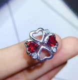 2ct Red Garnet Pendant Heart Cut Valentine Heart 14k White Gold Finish NO CHAIN