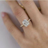 3.2ct Cushion Diamond Engagement Ring Hidden Halo Solitaire 14k Yellow Gold Over