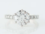 1.7ct Round Diamond Engagement Ring Solitaire 14k White Gold Finish with Accents