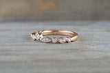 0.7ct Round Cut VVS1D Diamond Wedding Band Milgrain Stackable 14k Rose Gold Over