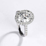 Halo Solitaire with Accent Engagement Ring 2.5ct Oval Diamond 14k WhiteGold Over