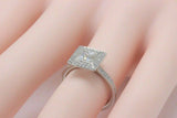 2ct Princess Cut Diamond Engagement Ring Halo Round Accent 14k White Gold Finish