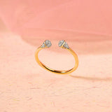 1ct Engagement Ring Round Cut Diamond Open Cuff Stylish 14k Yellow Gold Finish