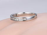 2ct Round Cut Diamond Wedding Band Channel Set Half Eternity 14k White Gold Over