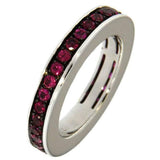 1.5ct Round Cut Pink Ruby Channel Set Full Eternity Band 14k White Gold Finish