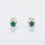 0.5ct Stud Earrings Round Cut Green Emerald Solitaire 14k White Gold Finish