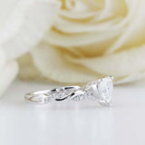 1.5ct Heart Cut Diamond Engagement Ring Twisted Infinity 14k White Gold Finish