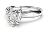 1ct Heart Cut Diamond Classic Solitaire Engagement Ring 14k White Gold Finish