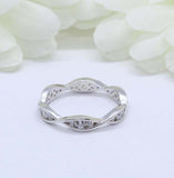 0.7ct Round Cut Diamond Wedding Band Infinity Full Eternity 14k WhiteGold Finish