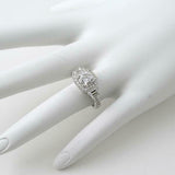 2.5ct Round Cut Diamond Engagement Ring Milgrain Halo Design 14k White Gold Over