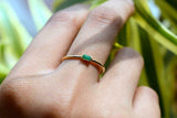 0.3ct Engagement Ring Baguette Cut Green Emerald Solitaire 14k Yellow Gold Over